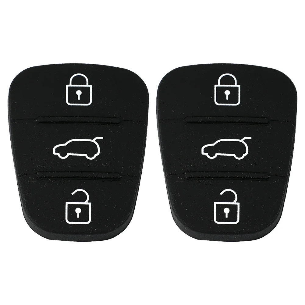 1 Pair For Hyundai I10 I20 I30 For KIA CEE\'D CAR 2012 Car Remote Car 3 Buttons Key Fobs Case Rubber Shell Black Accessories