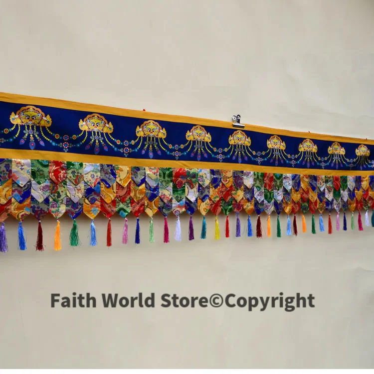 500CM long Buddhism TOP Decorative Art Buddhist HOME Temple Embroidery wall Hanging Altar Enclosing curtain draperies streamers