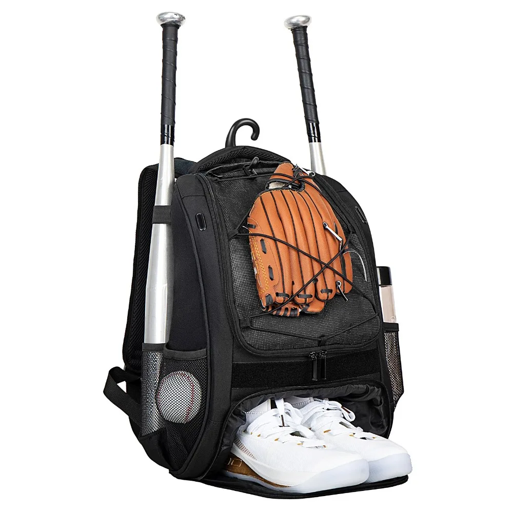 

New Bat Helmet Holders Baseball Bag Large Capacity Shoe Compartment Bat Bag Ventilated Water-Resistant Shoulders Bag
