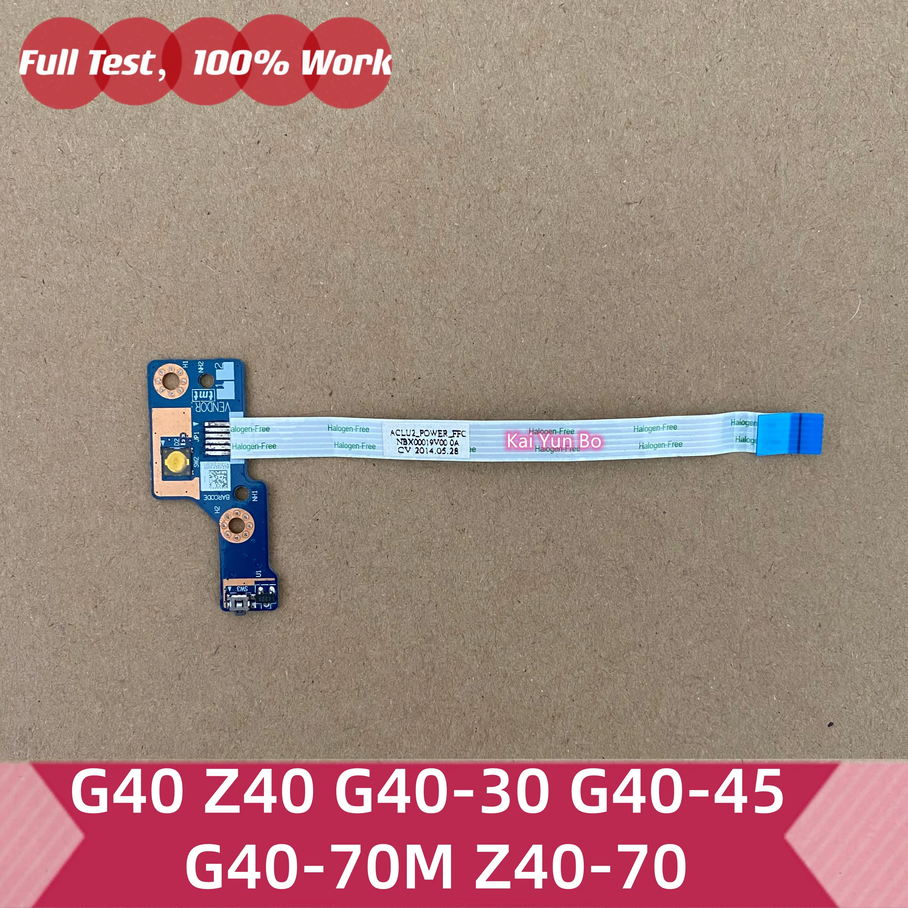 Placa do Botão de Energia para Notebook Lenovo G40 Z40 G40-30 G40-45 G40-70M Z40-70 com Cabo NBX00019V00 NS-A272