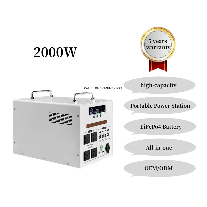 2000 Watt Charging Backup Power Station Lifepo4 Bty Energy Systems Supply Portable Solar Generators