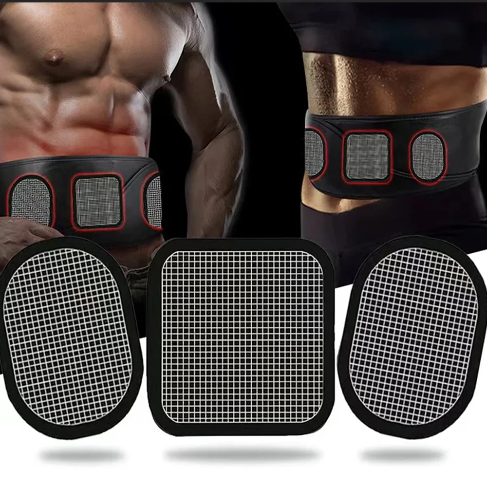 

9/3Pcs EMS Muscle Stimulator Replacement Gel Electrode Pad / Abdominal Fitness Belt Trainer Massage Abdomen Weight Loss Patch