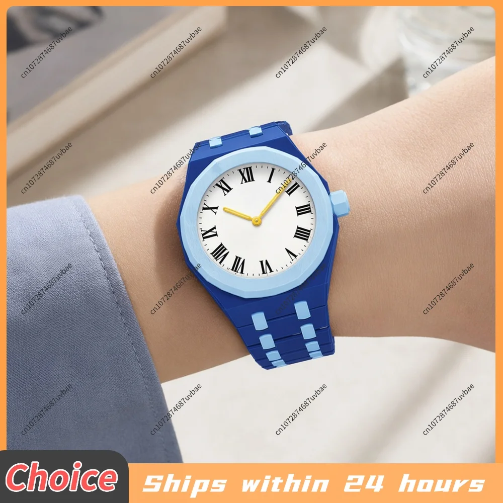 Premium Ceramic Watch Case With Integrated Strap For- x AP Royal Pop Two-Tone Design 3-O'clock And 12-O'clock Fit