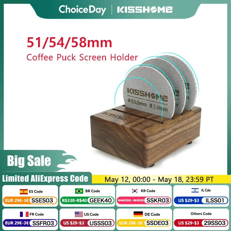 

Coffee Puck Screen Holder Rack Filter Screen Stand Walnut For 51mm 54mm 58mm Breville Espresso Maker Accessories Barista Tools