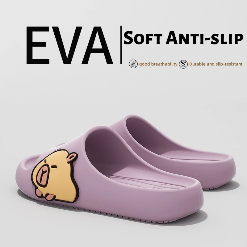 نمط جديد إيفا لطيف كابيبارا تصميم سميكة لينة وحيد شبشب داخلي مريح بنين بنات الرجال النساء صندل #3