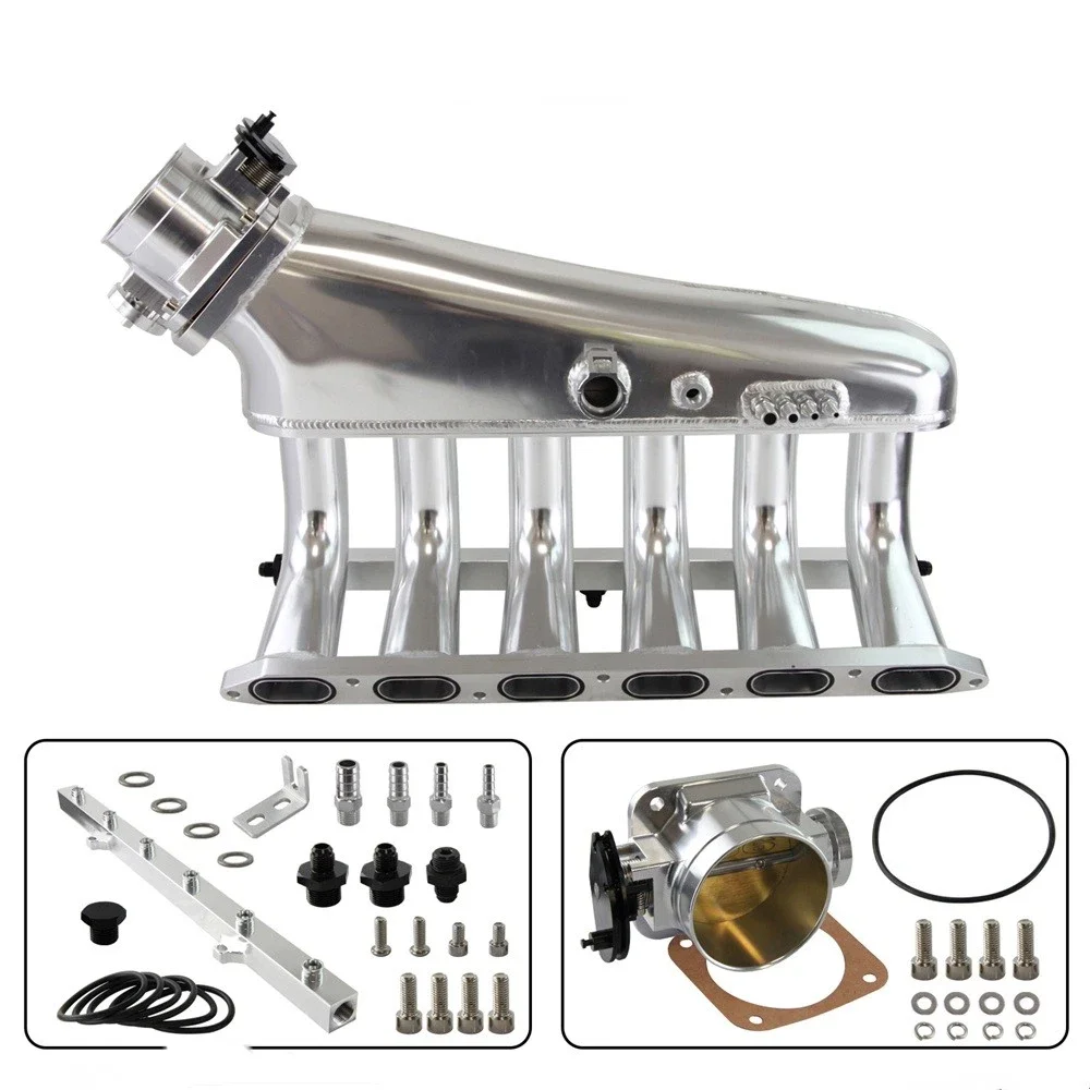 Billet Intake Manifold With Fuel Rail Kit+Throttle Body For E36 E46 M50 M52 325i 328i M3 Z3 E39 528i