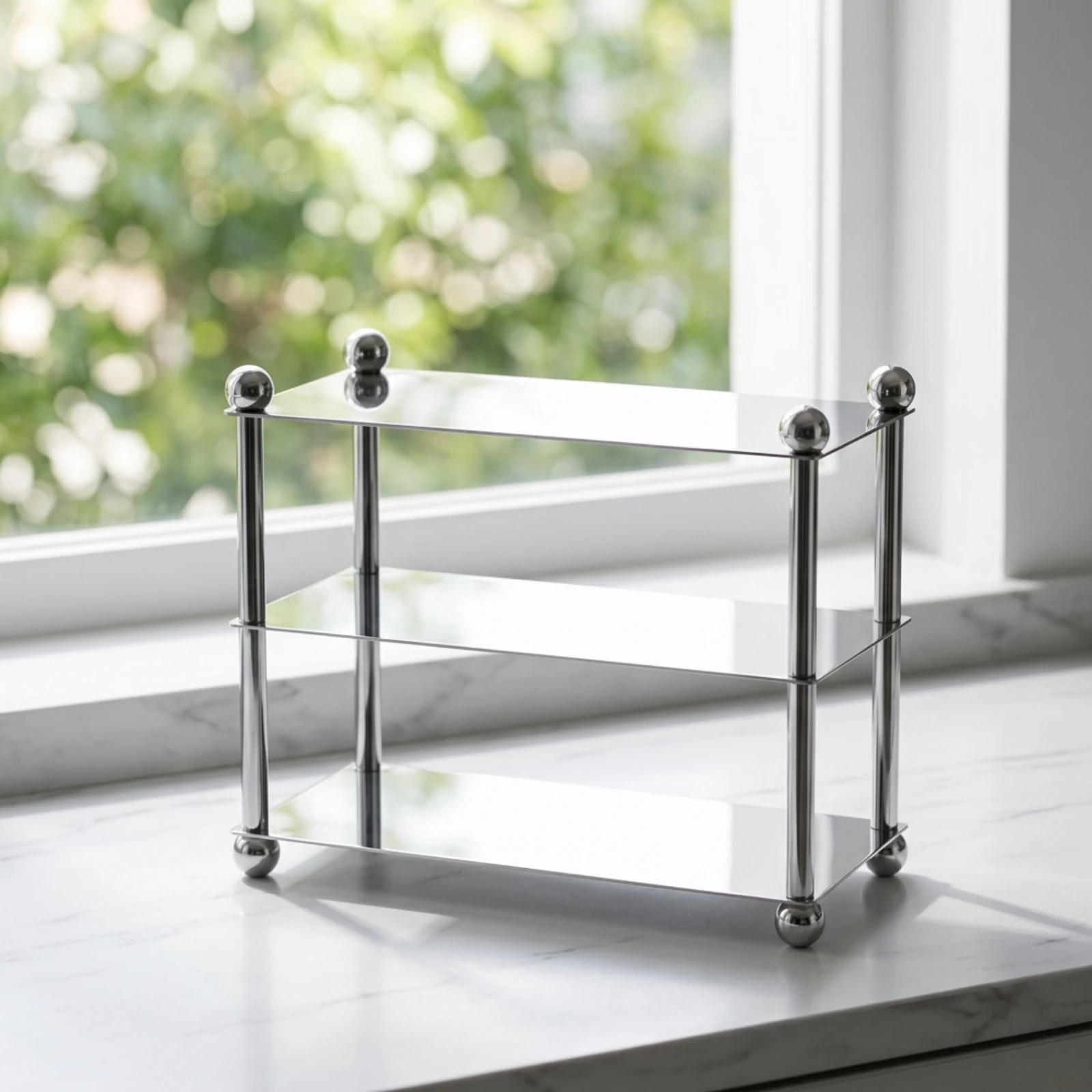 Three-Tier Tray Stand Rectangular 3-Tier Serving Stand Rectangle Tray Space-Saving Multi-Use for Bakeries, Afternoon Tea