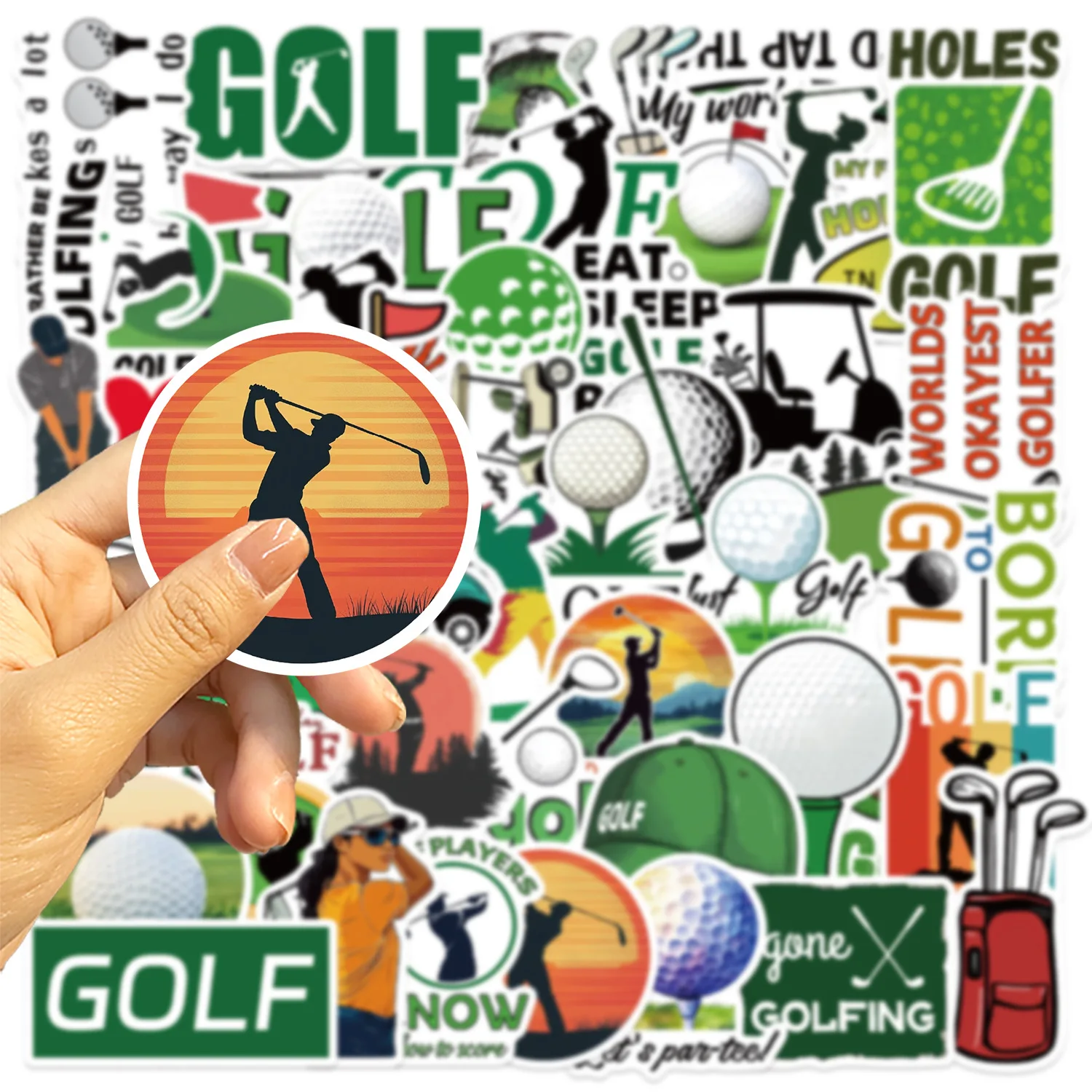 50PCS Cartoon Golf Graffiti Aufkleber Dekor Gitarre Notebook Gepäck DIY Wasserdichte Aufkleber