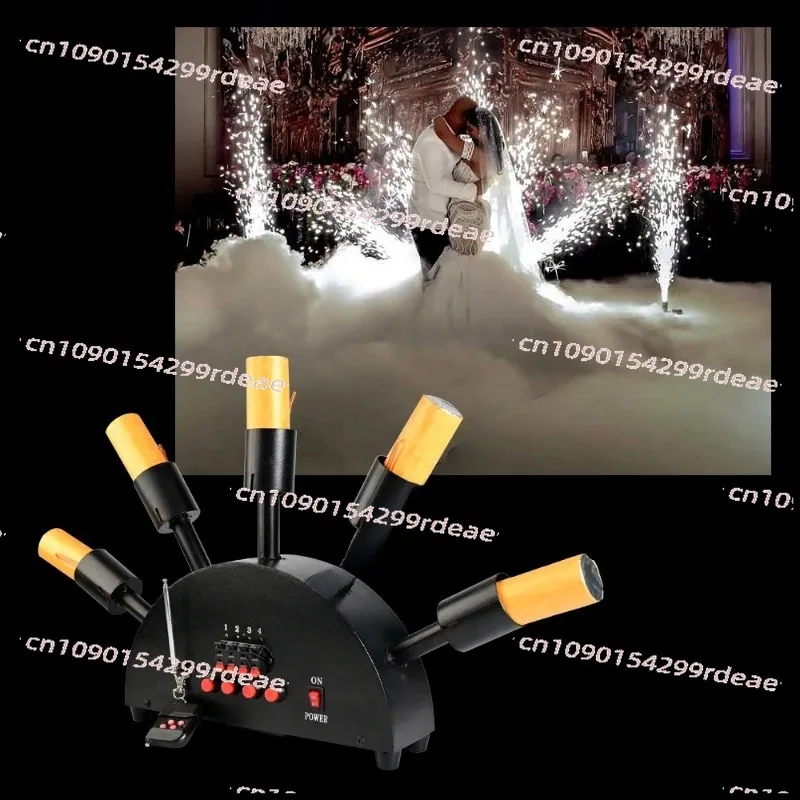 Wedding Sparkler Dmx Control Special Equipment Dj Disco 5 Shots Fan Shape Remote Stage Fountain Effect Party Cold Spark Machine