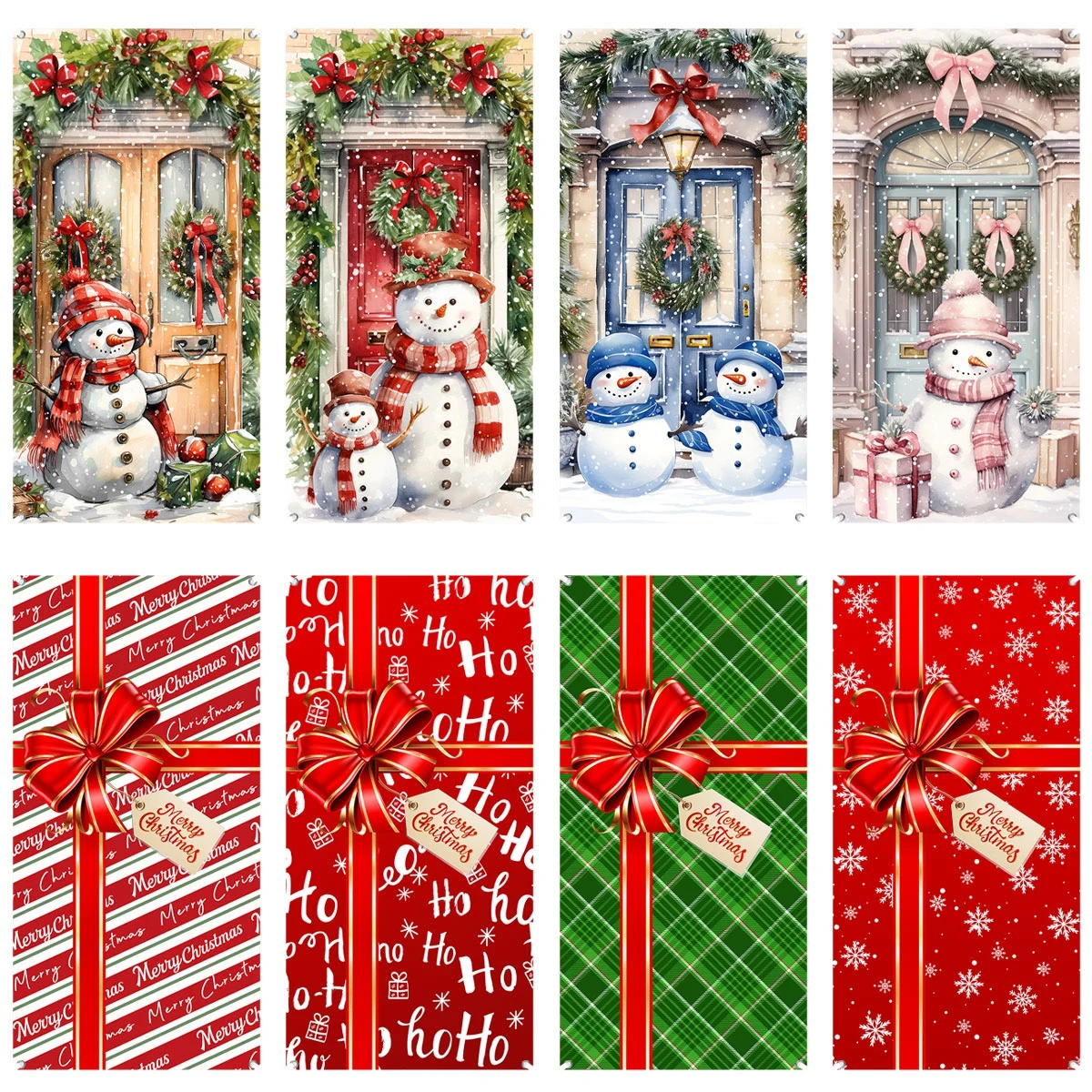 Christmas Hanging Flag Christmas Decoration For Home 2024 Xmas Door Banner Porch Sign Ornament Navidad Natal New Year Gift 2025