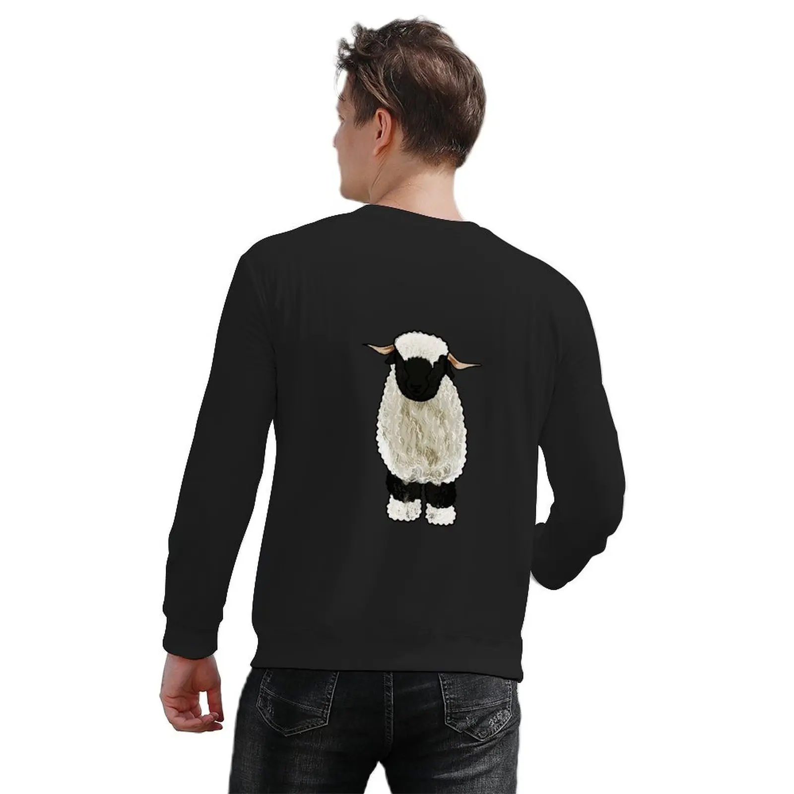 Valais Blacknose الأغنام الكرتون التوضيح البلوز الرجال الشتاء سترة بلوزة ملابس رجالية الرجال البلوز