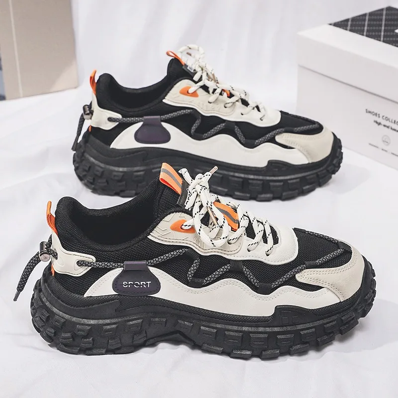

New Men's Sneakers Spring Breathable Comfort Air Cushion Running Shoes for Men Outdoor Non Slip Wear-resistant Vulcanized Shoes