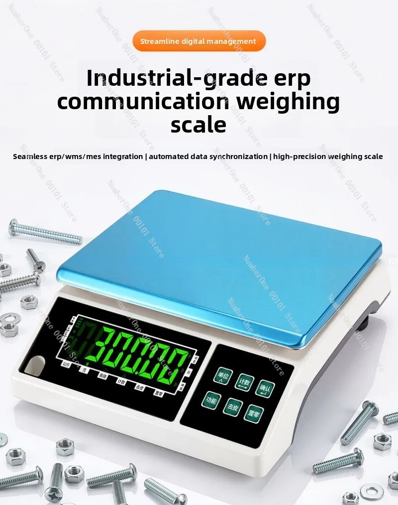 30KG RS232 Digital ERP Scale, Portable Electronic Weighing Machine Connect PC For Inventory Order Weight Recording