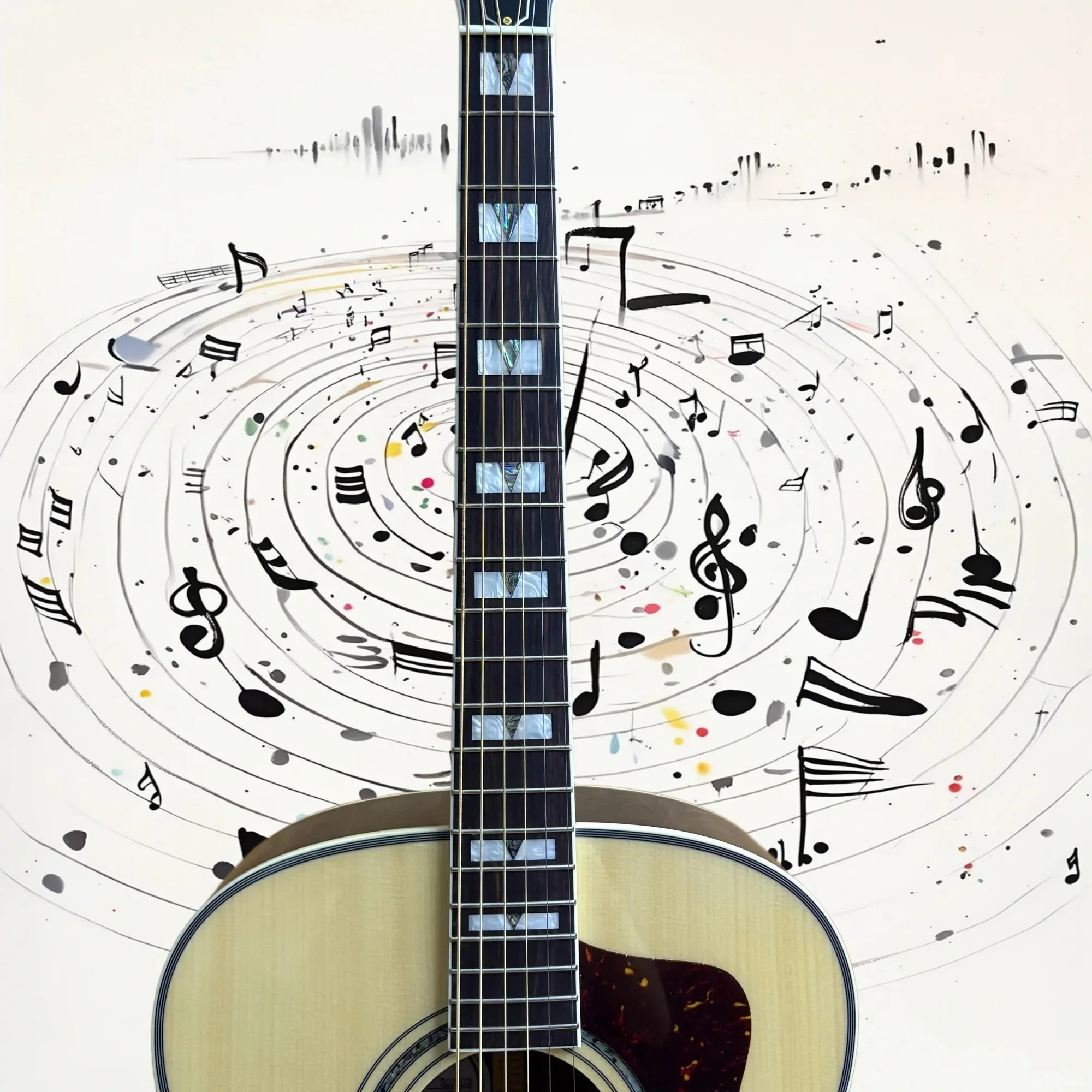 Free Shipping Acoustic Guitar  Folk Guitar Pale Natural Veneer Wood Guitar Beginner Use Solo Player Gift