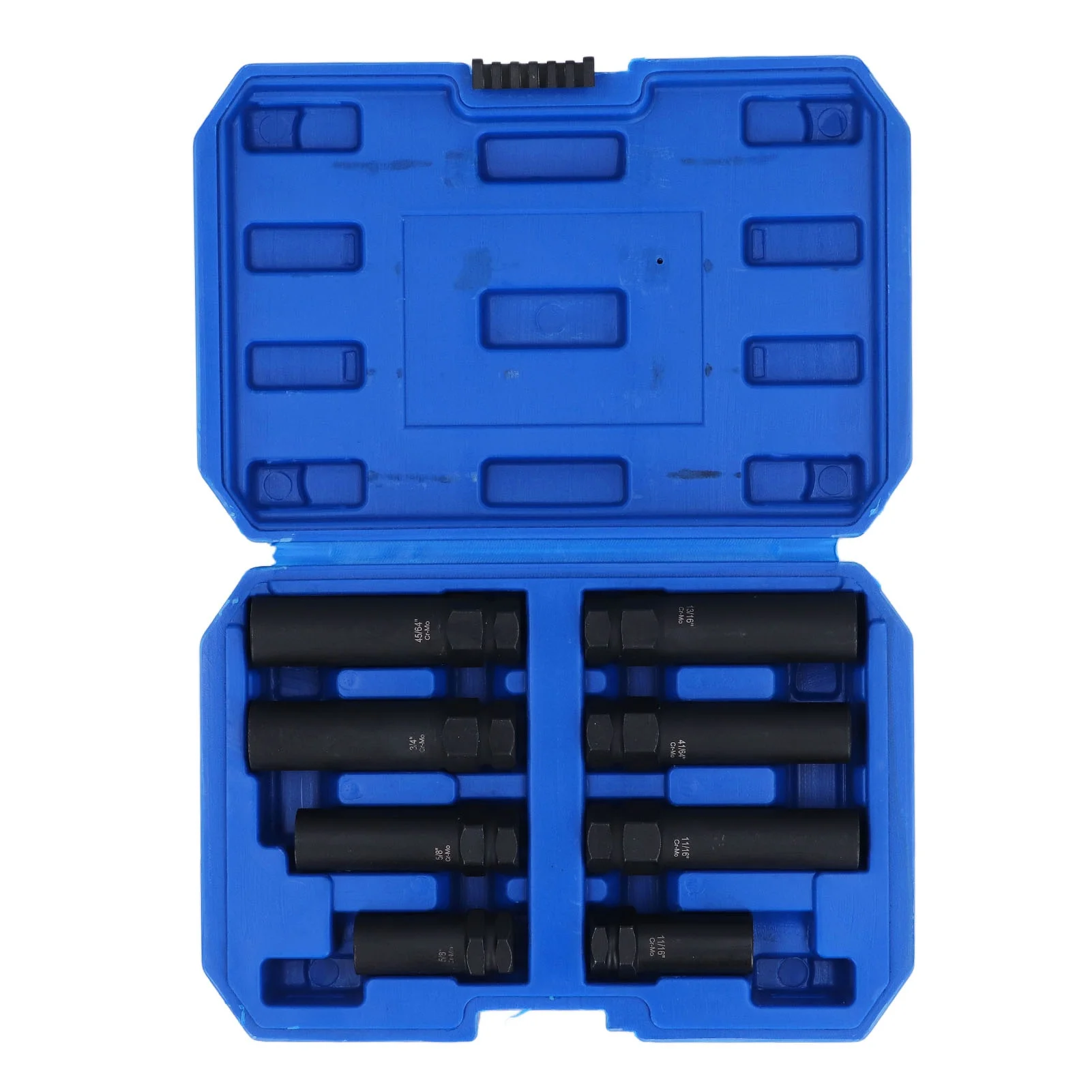 8 Pcs Lug Nut Socket Set 5/8 To 45/64 Inch Cr Mo Steel Thin Walled Wheel Lock Removal Tool Kit