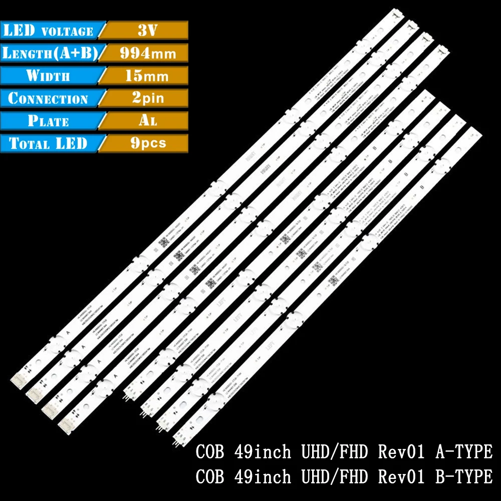 Tira de TV retroiluminada LED para LIG COB, UHD, FHD, Rev01, 49LF510V-ZA, 49UN71006, 49UK6470, 49UF640V, 49UH610, 49UH619V, 49UH620V, 49in, 49in