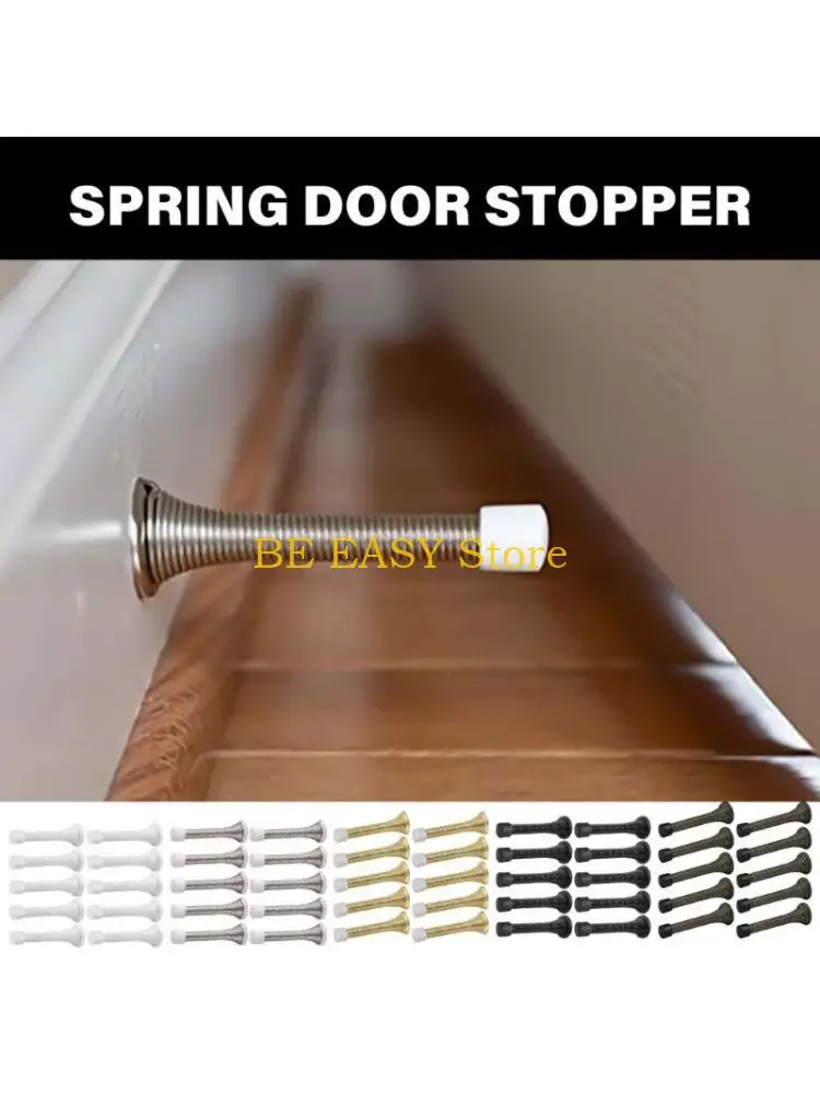 

E28F 10 шт. пружинные дверные стопоры с резиновым бампером, дверной стопор, низко установленный дверной бампер