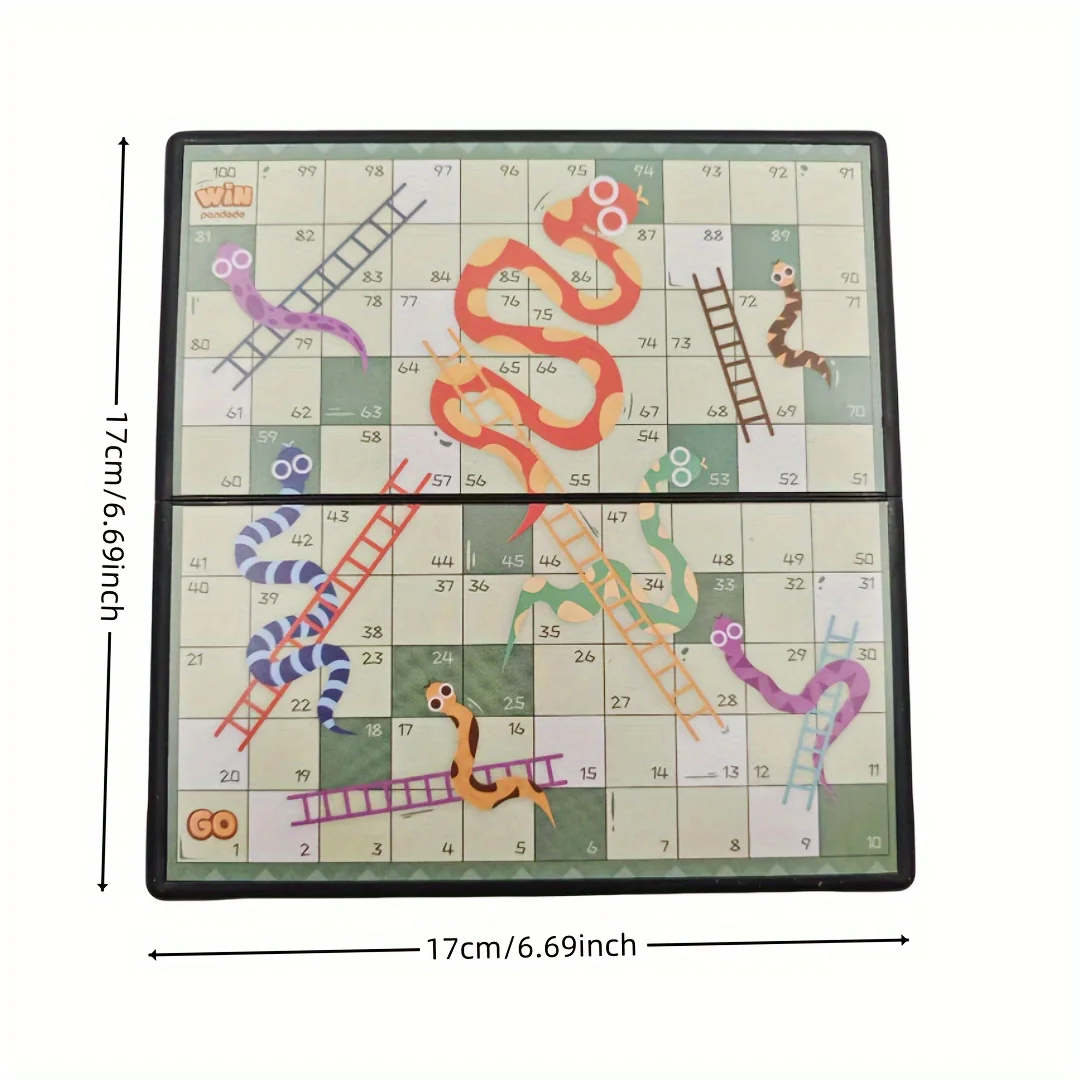 ثعابين وسلم قابلة للطي، قطع شطرنج مغناطيسية، 1-4 لاعب، لعبة تفاعلية على الطاولة، لعبة لوحية، مناسبة للحفلات المنزلية، مناسبة للهدايا (فرق اللون طفيف اللون) #4