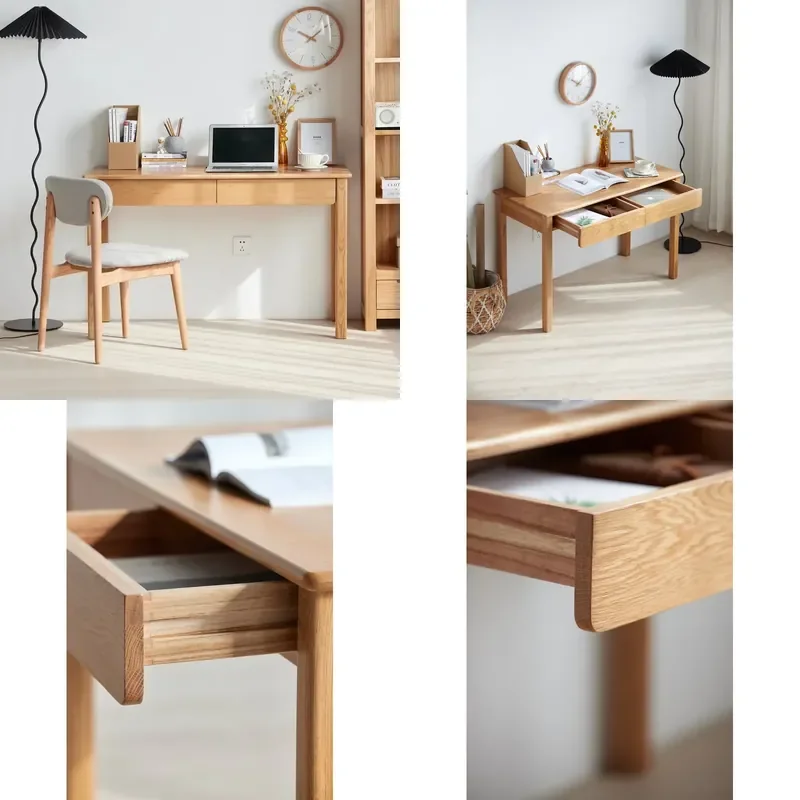 A3162 Simple Mini Work Station Desk Game Furniture Solid Oak Wood Computer Desks