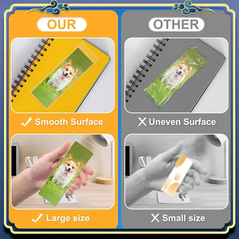 Portable Clear PVC Bookmarks Protective Sleeves Clear Bookmark Sleeves Transparent Protector Film Wedding Photo Strip Sleeve