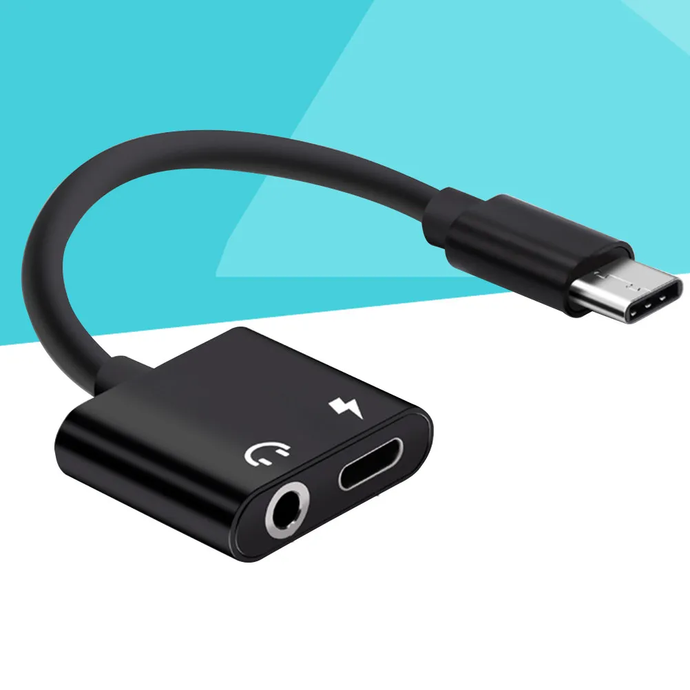 2-in-1 USB Type-C to 3.5mm Audio Charging Adapter Cable Aluminum Shell Tpe Tinned Copper Core 2A Fast Charging Lossless Stereo