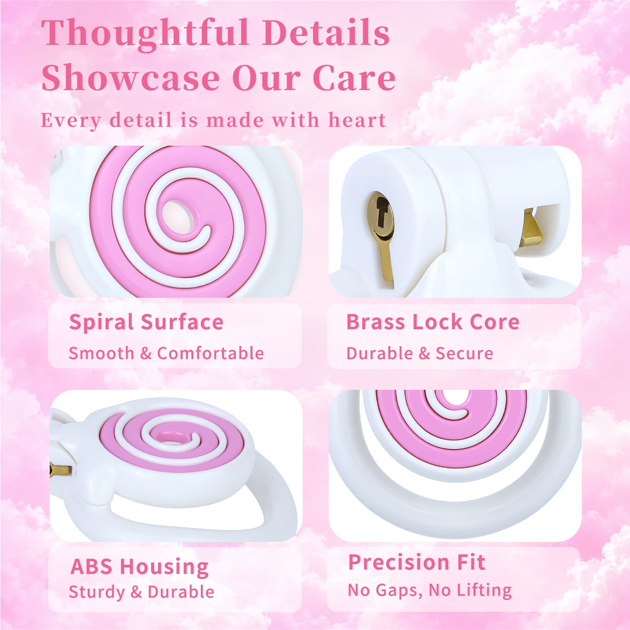 LICKER Wearable Resin Sugar Heart Chastity Cage With Urethral Orifice Metal Catheter Dick Lock Penis Restrict Cock Ring Sex Toys 4