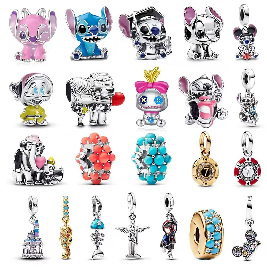 

MINISO S925 sterling silver Marvel series Disney Charm Beads suitable for original DlY bracelets, women's jewelry gifts