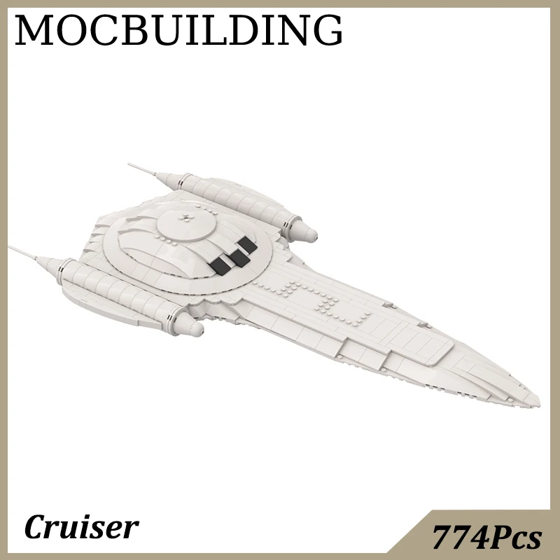 

1/2 Minifigs Scale Cruiser Spaceship Model MOC Building Block Bricks Puzzle Toys for Kids Birthday Gift