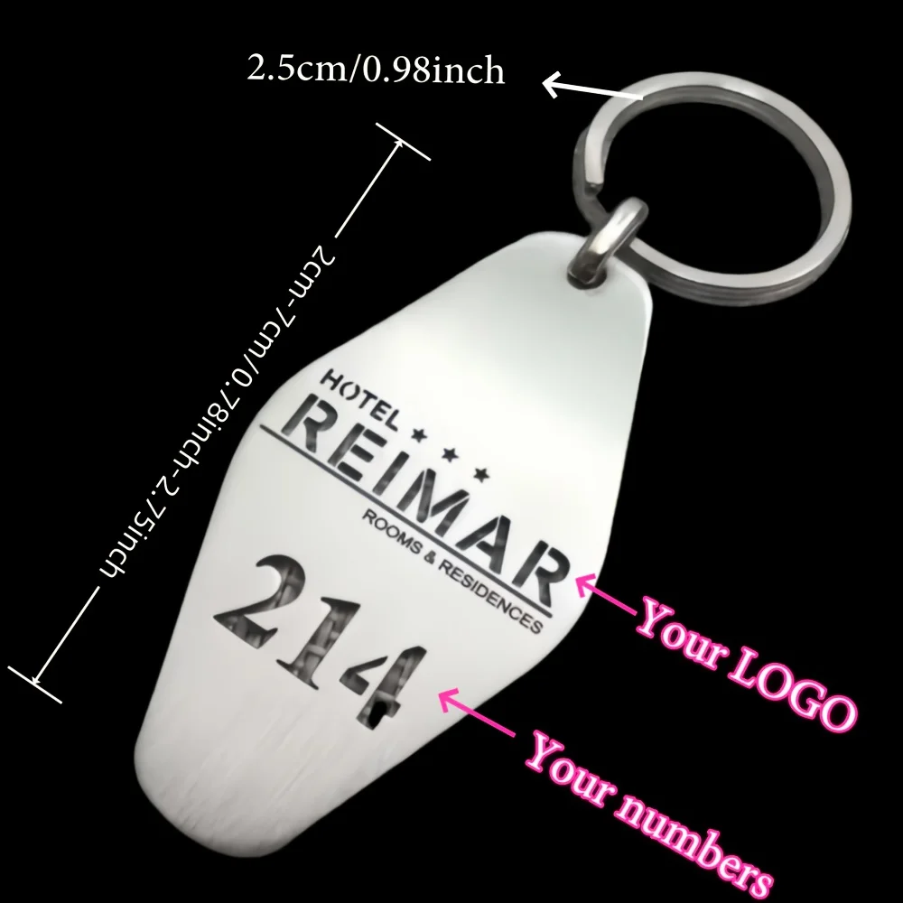 1 Piece Custom Hollow-Out Number Hotel Tag Stainless Steel Keychain, Vintage Luxury Style, Backpack Pendant / Key Accessory, Can Be Used as a Birthday Gift
