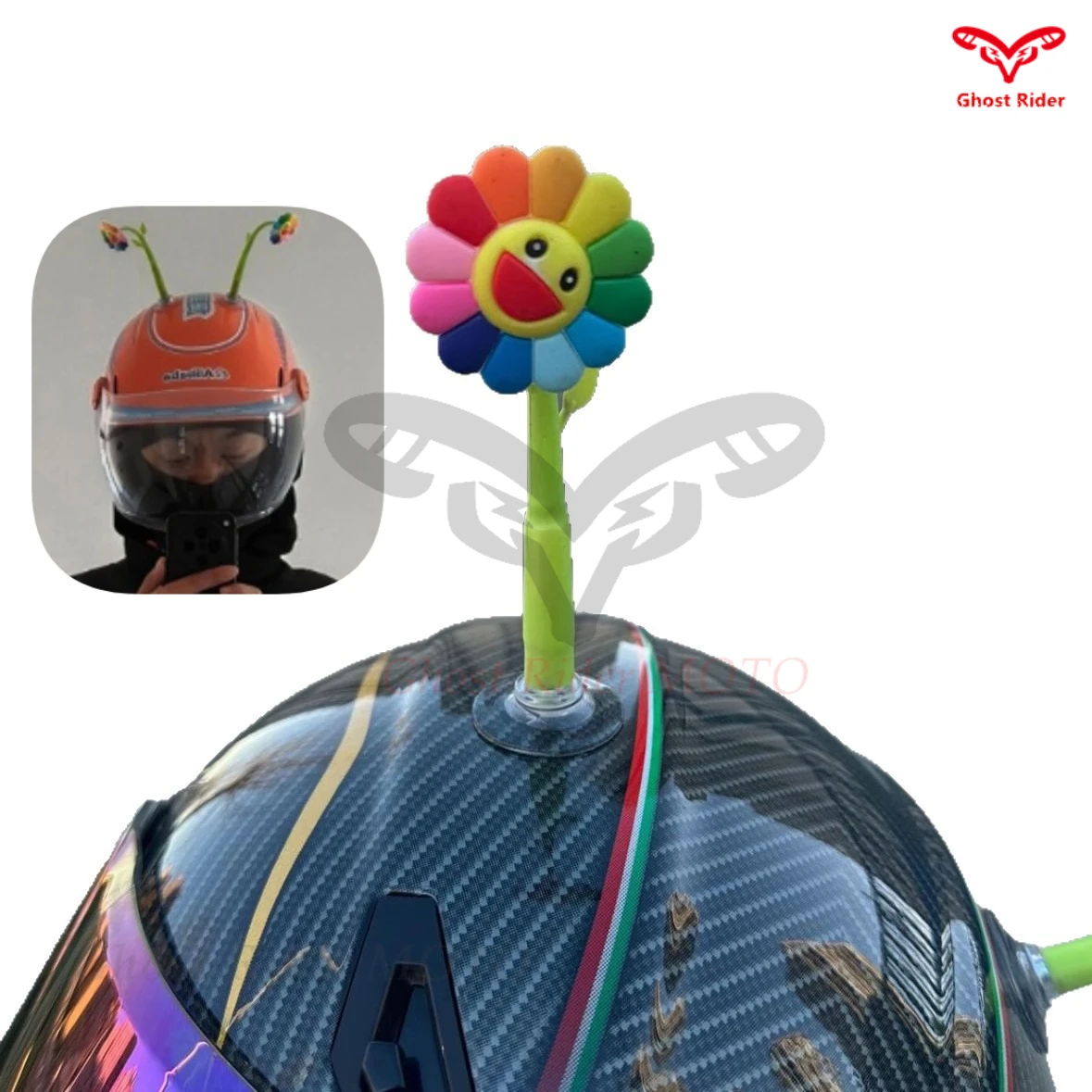 Helmet decoration small flower small objects sunflower electric car decoration helmet decoration boys and girls cool