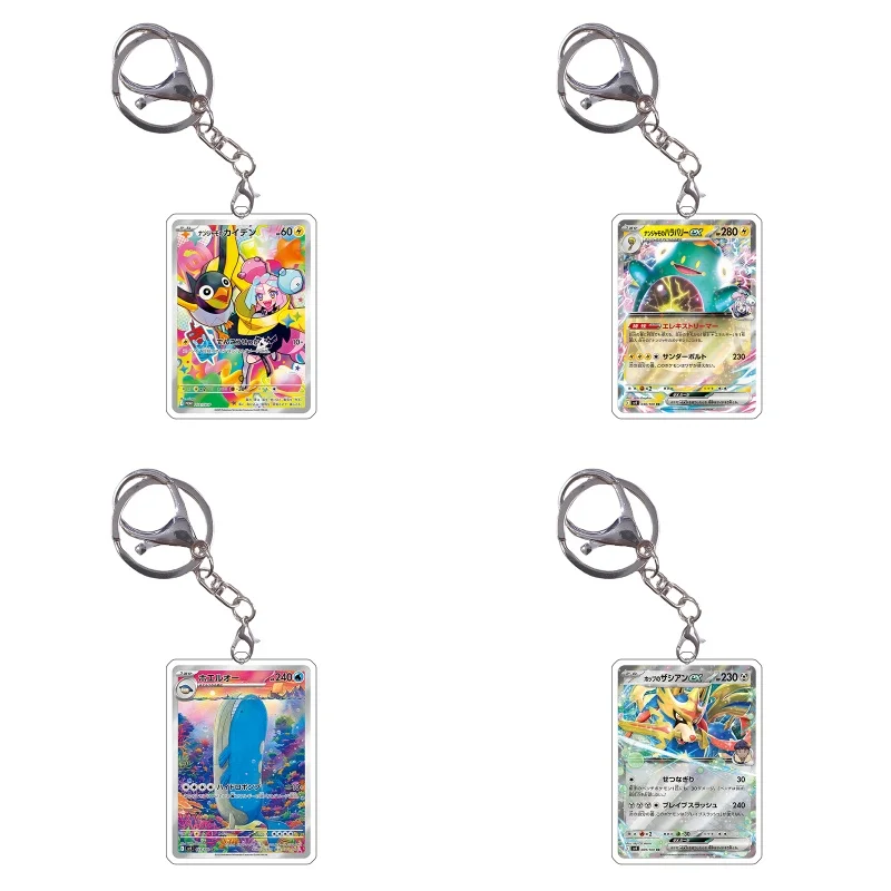 Pokemon Keychain Cards SV9 Battle Partners Iono Zacian Clefairy Anime Game Characters Self Made Acrylic Pendant Decoration Gifts