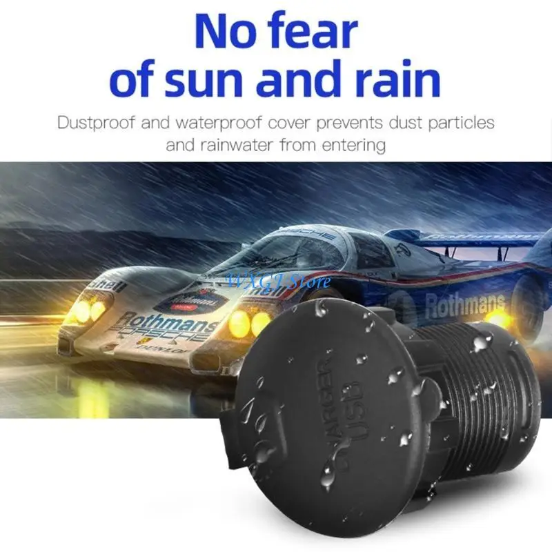 

37JE Car For Two 2 USB Chargers Quick Device Universal Truck Tablet 2 in 1