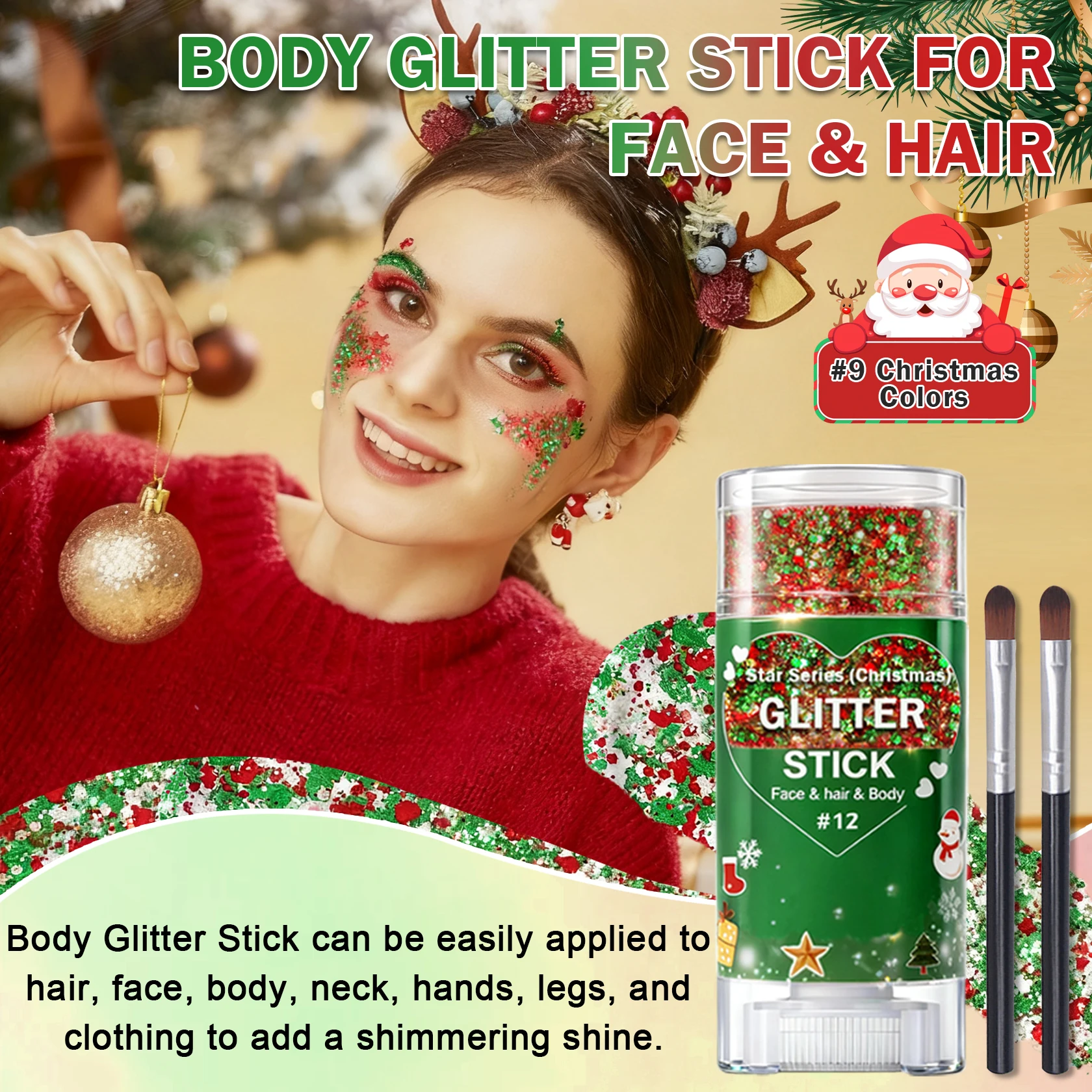 กลิตเตอร์แท่งสำหรับตัวและหน้า กลิตเตอร์เจลโฮโลแกรมสำหรับผม กลิตเตอร์กันน้ำสำหรับแต่งหน้า กลิตเตอร์แท่งแต่งหน้า 2025 สินค้าขายดี