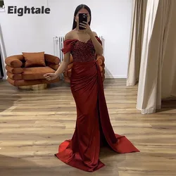 Eightale Burgundy Evening dresses for women Off Shoulder Appliques Beaded Mermaid Prom Party Gown Wedding sukienki na studniówkę