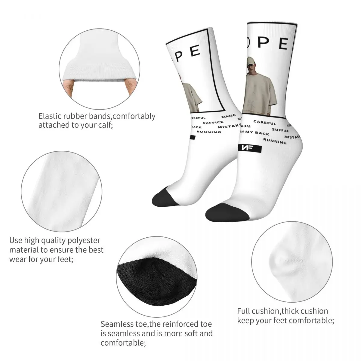 NF Hope Album Tour 2024 Accessories Socks Non-slip Hip Hop Sport Middle Tube Socks Comfortable for Women Men Birthday Present