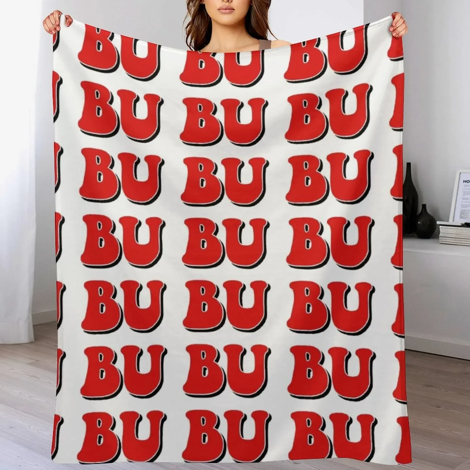 

BU Boston University Throw Blanket anime Plush Furry Tourist Blankets
