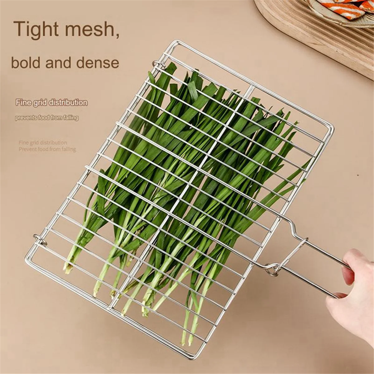 Flat Braai Grid Securely Holds Food for Grilling Outdoor Cooking Barbecue BBQ M