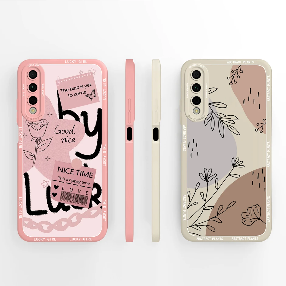 For Honor 9X (China) Honor 9X Pro Phone Case Happy Cat Cartoon Liquid Silicone Back Cover For Huawei Y9s Fashion Ultrathin Funda