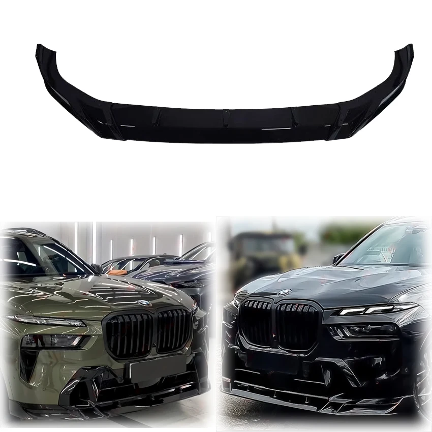 

2023 To 2025 For BMW X7 G07 LCI M Sport GT Style Front Bumper Lip Chin Spoiler Splitter By High Quality ABS Gloss Black Body Kit