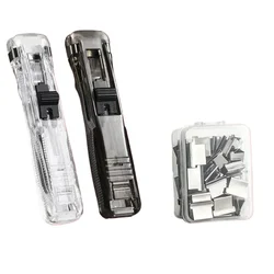 Reutilizáveis Traceless Paper Clipper, Grampo de mão, Grampeador, Push Paper Clips, Ferramenta de encadernação, Papelaria Acessórios