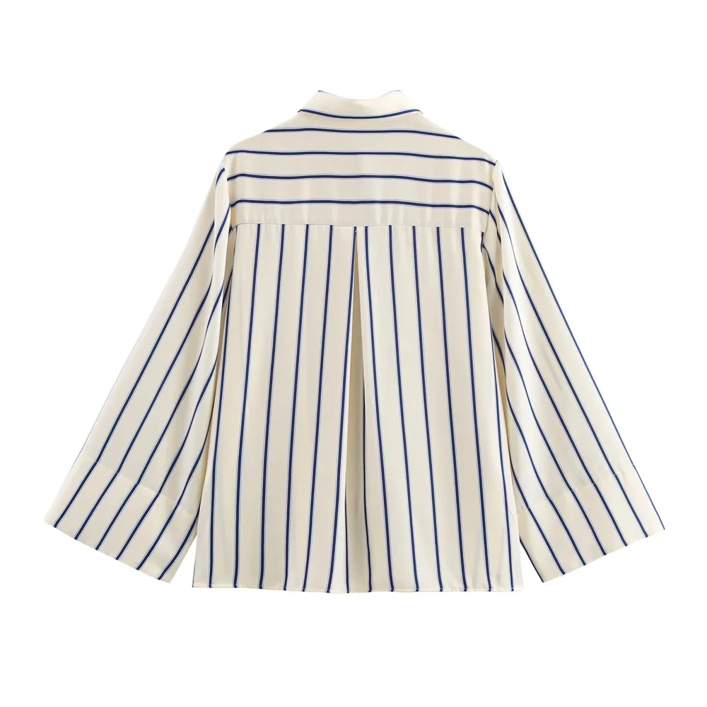 2025 RARA wide sleeve striped lapel casual versatile temperament loose shirt spring new women's clothing