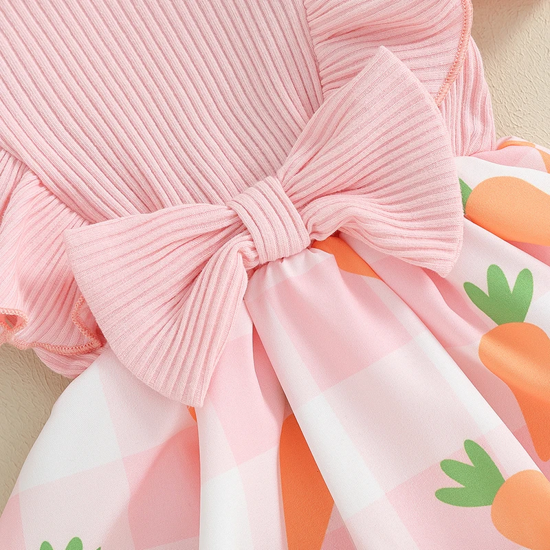 

Toddler Girls Floral Print Sleeveless Romper Dress with Matching Headband and Ruffled Hemline for Summer Outfits