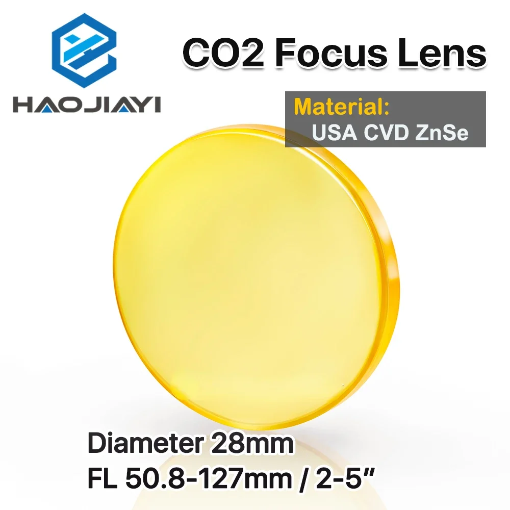 

USA CVD ZnSe Focus Lens Dia. 28mm FL 50.8/63.5/127mm 2/2.5/5" for CO2 Laser Engraving Cutting Machine