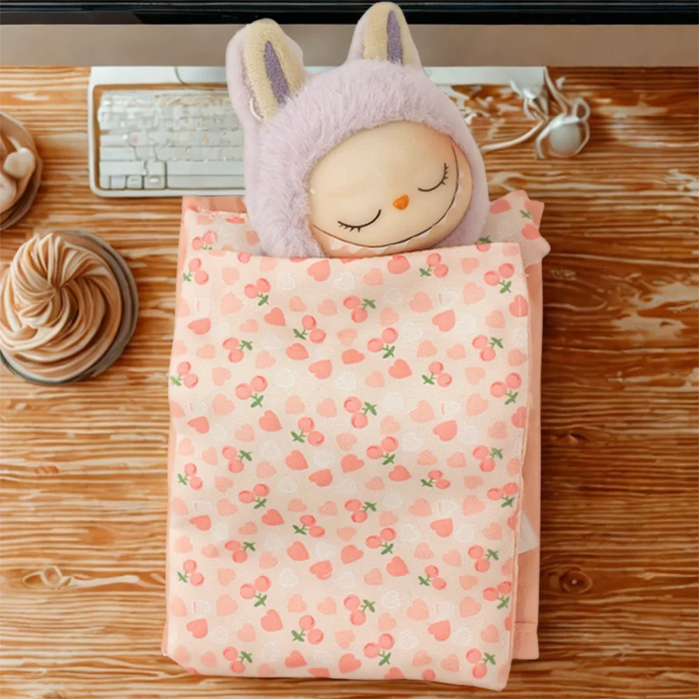 

17CM Plush Doll Sleeprobe Set,4Pcs=Eye Mask+Nightgown+Belt+Slippers,For labubu Clothes Household Clothes,Christmas Gift,Girl Toy