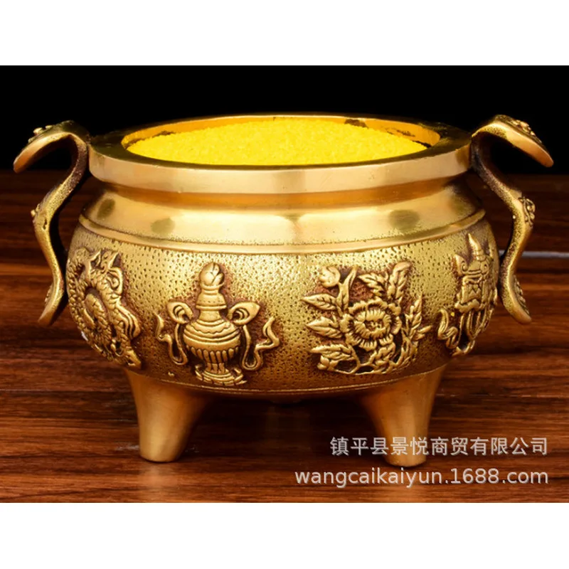 Copper incense burner, Eight Treasures burner, Eight Auspicious Symbols burner, incense burner for incense, incense burner for b