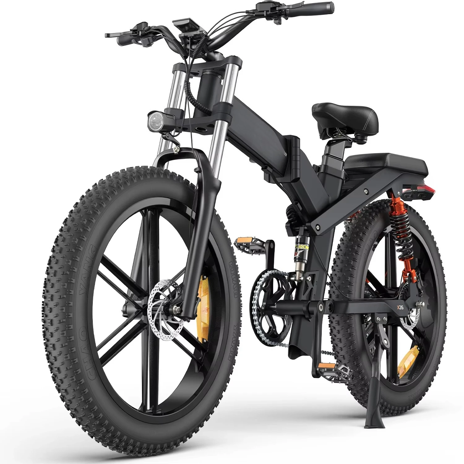For X26 Ebike 48V 28Ah 1000W Rear Hub Motor 26*4.0 Fat Tire Full Suspension Off-road Adults Cycling Electric Mountain Bike