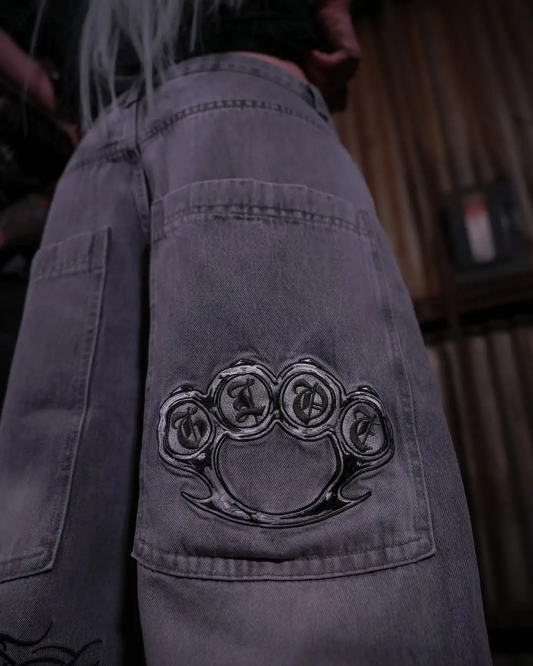 

Y2K Fashion Fetter Embroidered Wash Baggy Jeans Men Women Harajuku Hip Hop Skateboard Pants Street Clothes Wide-leg Denim Pants