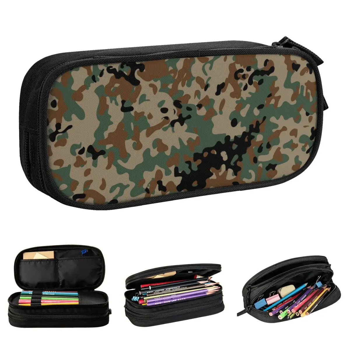 Flecktarn-Trousse à Crayons CamSolomon Amusante, Boîte à Crayons Militaire de l'Armée, Grand Sac de Rangement pour Enfants, Fournitures Scolaires, Accessoires Cadeaux