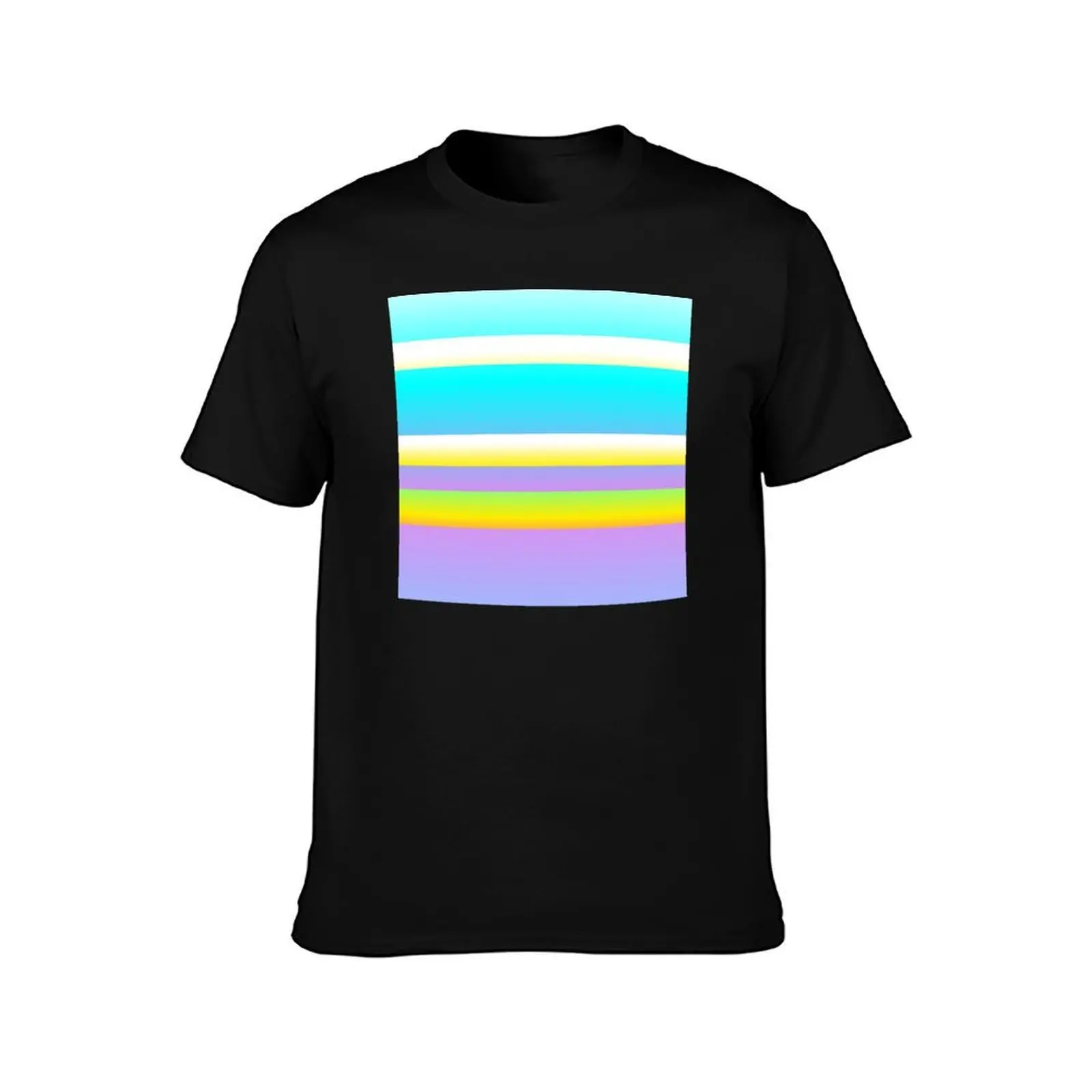 Lilac turquoise yellow line pattern Lilac turquoise yellow color combination T-Shirt Abstract Pattern Print Top