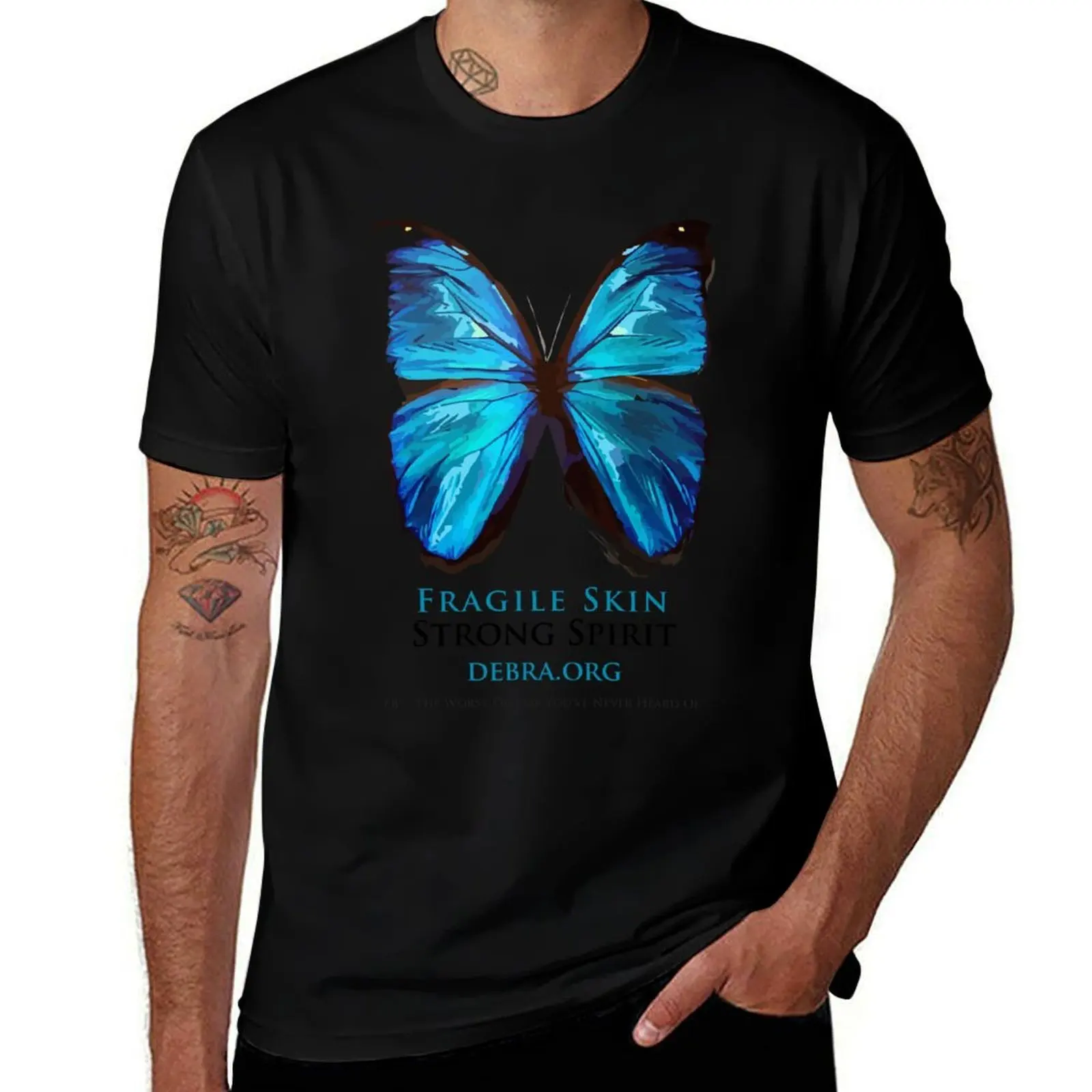 Beautiful Blue Butterfly Proceeds donated to DebRa.org T-Shirt Relaxed Fit Casual Short Sleeve Top